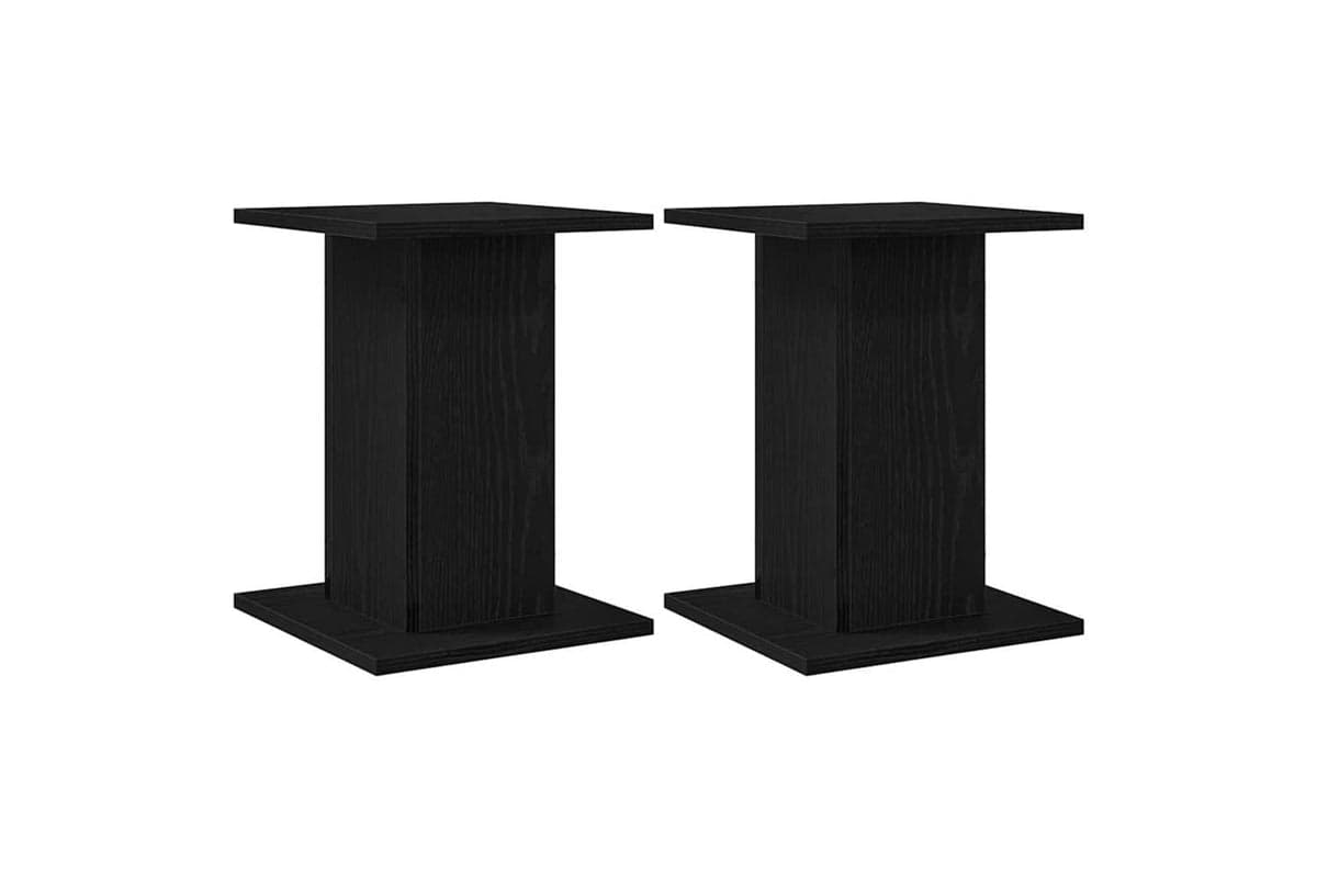 Vidaxl Plant Stand 2 Pcs Black Oak 30 X 30 X 40 Cm Engineered Wood
