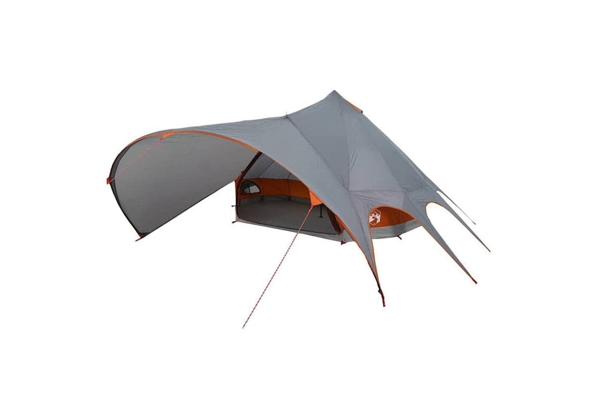 Vidaxl Teepee Tent With Roof Grey And Orange 600 X 600 X 347 Cm