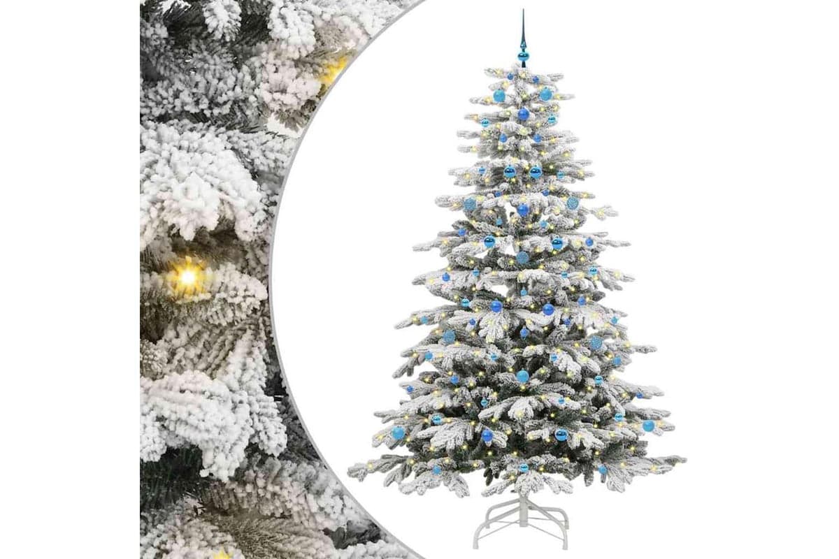 Vidaxl Artificial Hinged Christmas Tree White 240 Cm Pe And Pvc