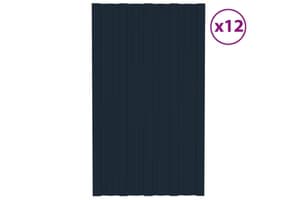 vidaXL 317203 Roof Panels 12 Pcs Galvanised Steel Anthracite 80x45cm