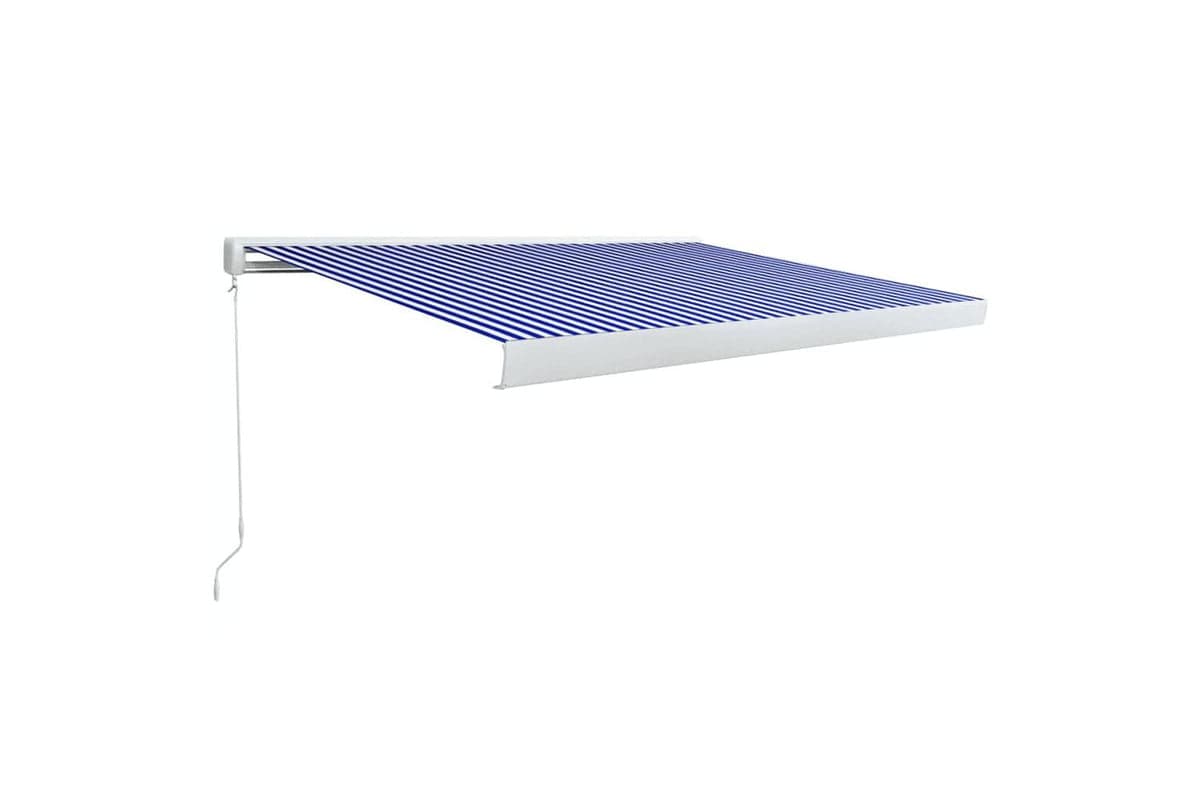 vidaXL 3052677 Manual Cassette Awning 450x300cm Blue And White