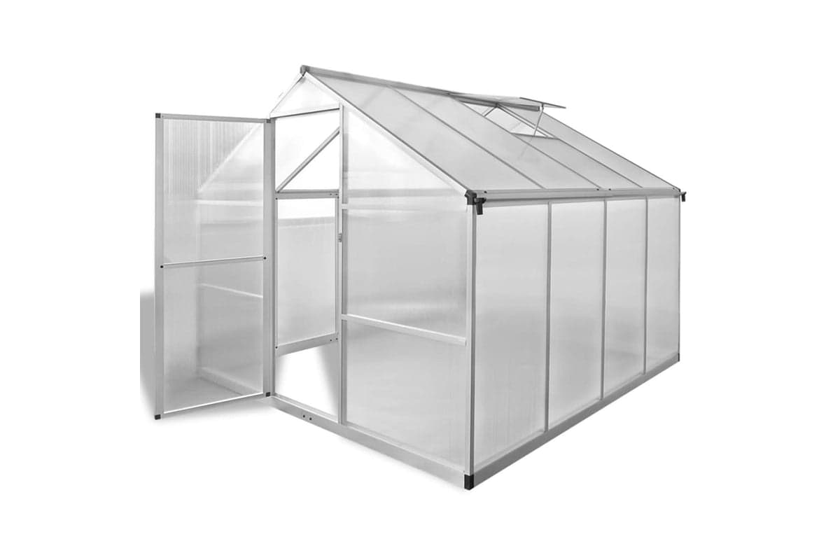 Vidaxl Reinforced Aluminium Greenhouse With Base Frame 6.05 Sq M