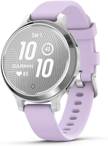 Garmin Lily 2 Active Smartwatch - Silver with Purple Jasmine Silicone Band | 010-02891-01