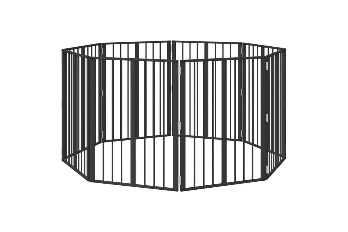 Vidaxl Dog Gate 8 Pcs Black 60 X 80 Cm Galvanised Steel