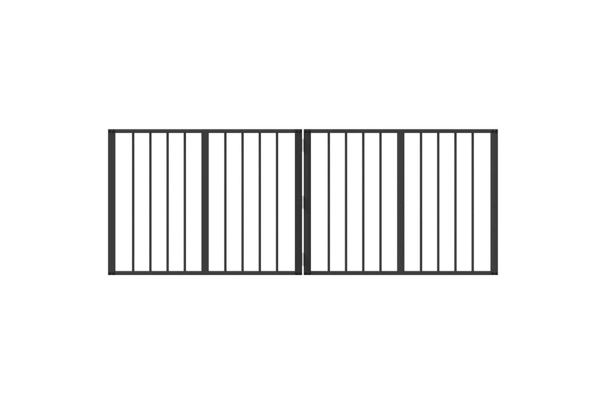 Vidaxl Dog Gate 2 Pcs Black 80 X 60 Cm Galvanised Steel