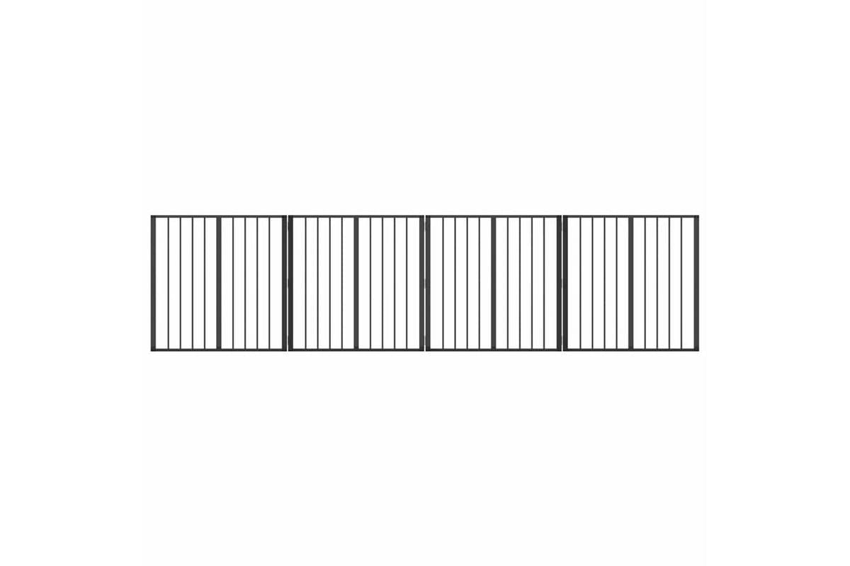 Vidaxl Dog Gate 4 Pcs Black 80 X 80 Cm Galvanised Steel