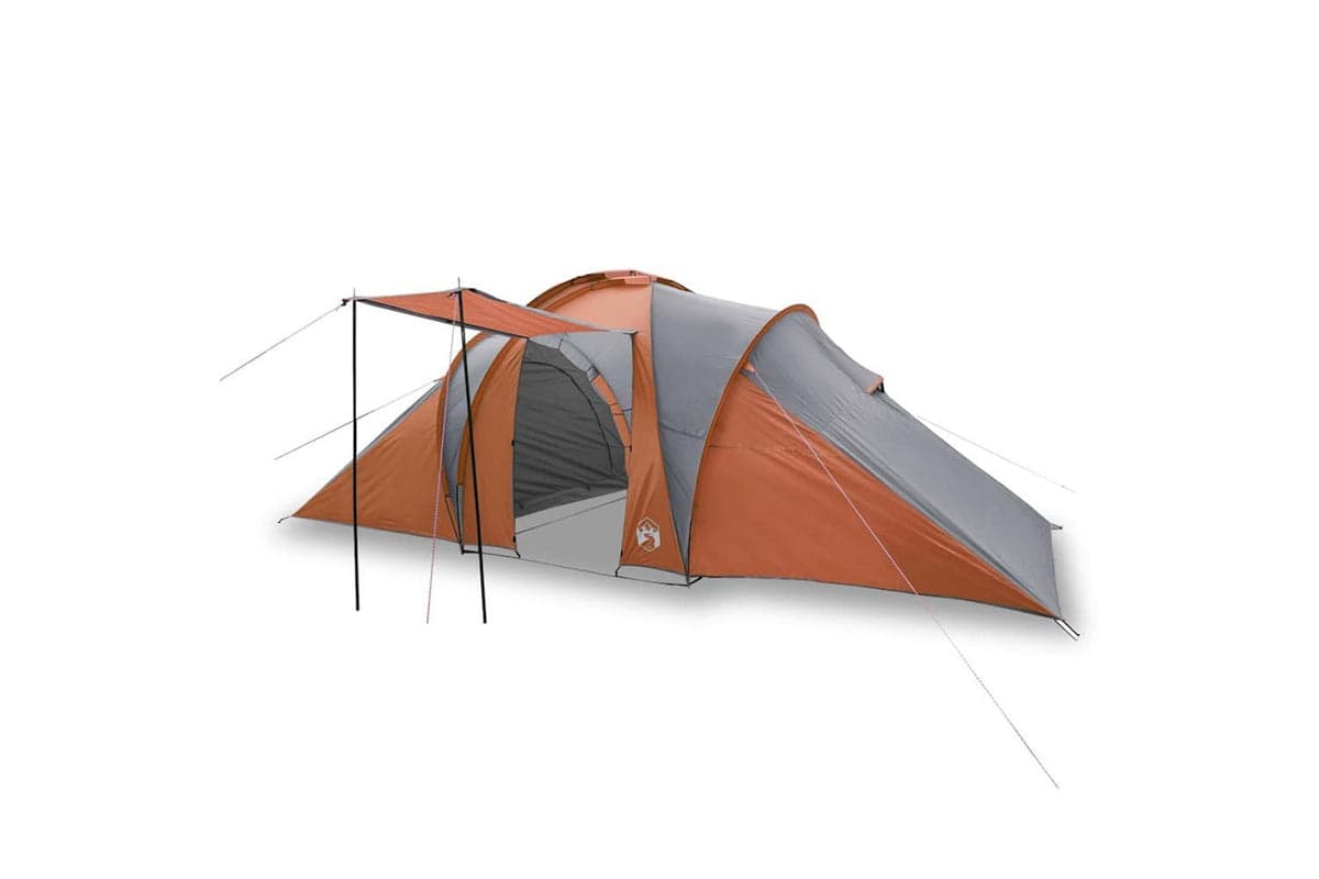 Vidaxl Family Tent Dome 6-person Grey And Orange Waterproof