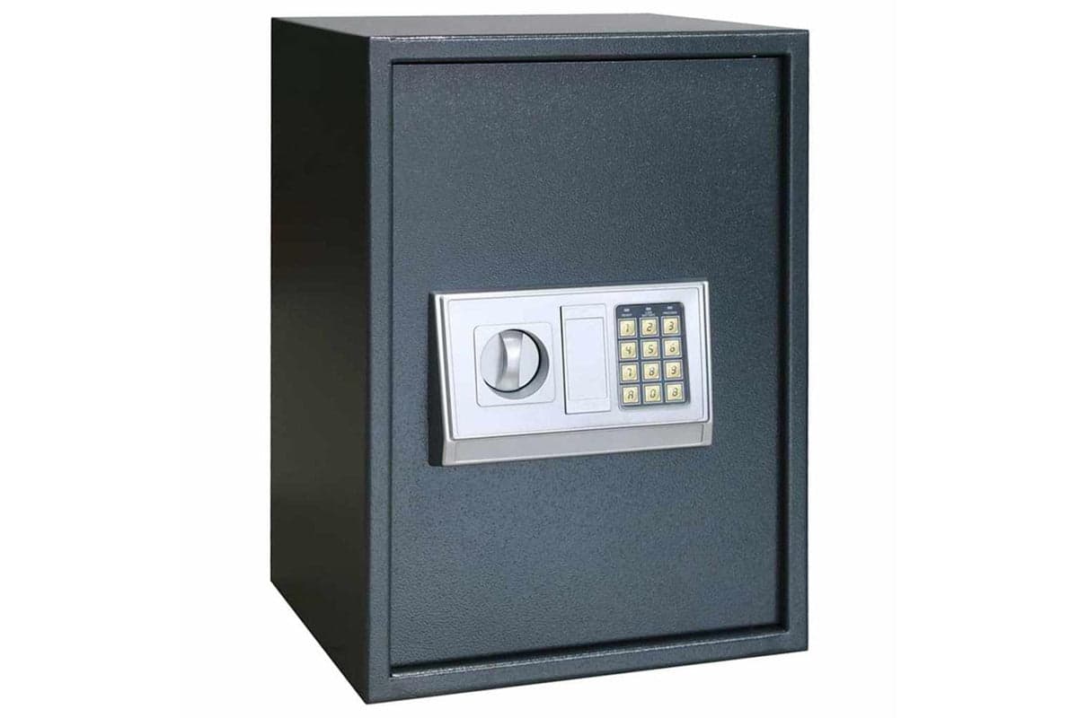Digital Safe With Lock Dark Grey 35 X 31 X 50 Cm Steel