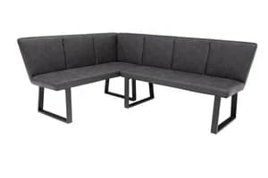 Franklin Corner Bench | Leather | Grey