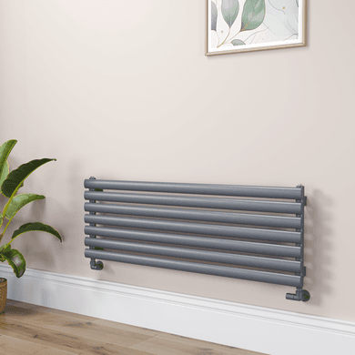 Sorrento Linea Dark Grey Anthracite Oval Designer Radiator