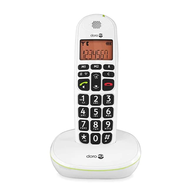 Doro PhoneEasy 100W DECT Cordless Phone with Amplified Sound and Big Buttons White | 5543