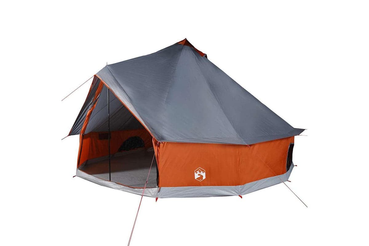 Vidaxl Family Tent Tipi 6-person Grey And Orange Waterproof
