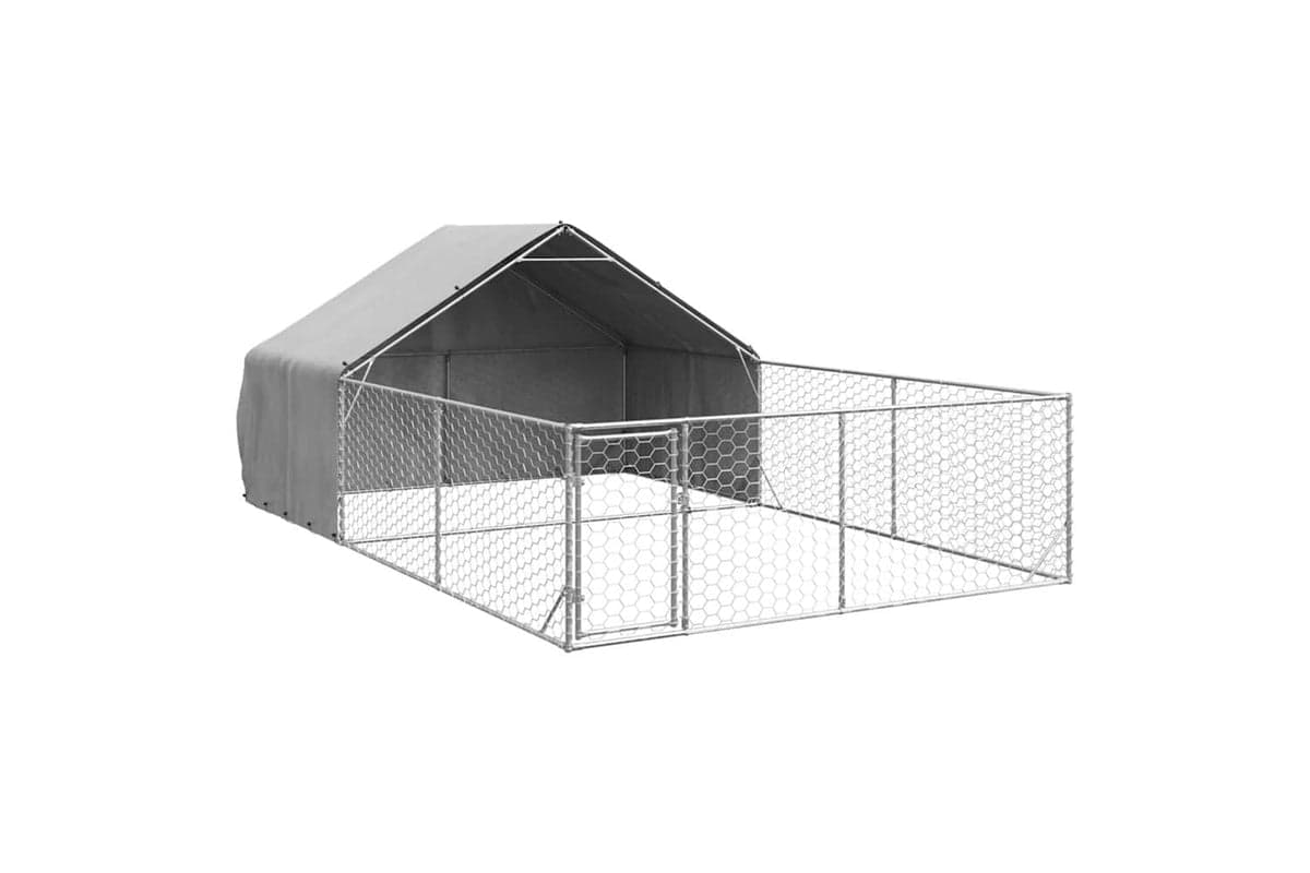 Outdoor Dog Kennel With Run 6x3x19 M Galvanised Steel