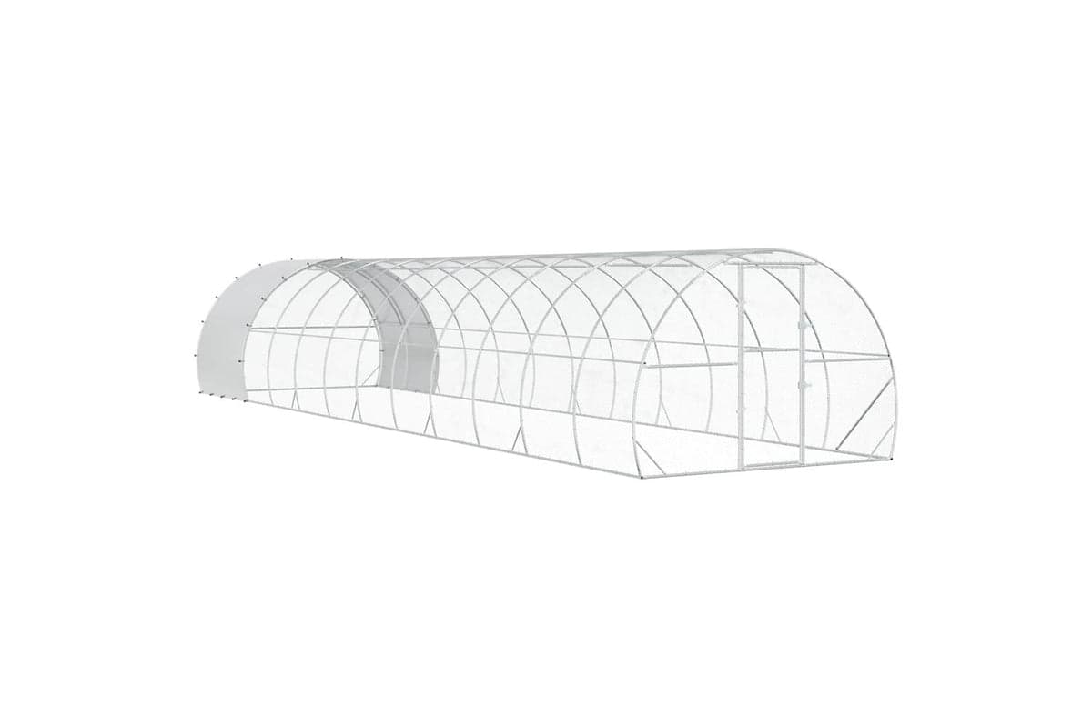Vidaxl Chicken Coop Silver 1200 X 300 X 200 Cm Galvanised Steel