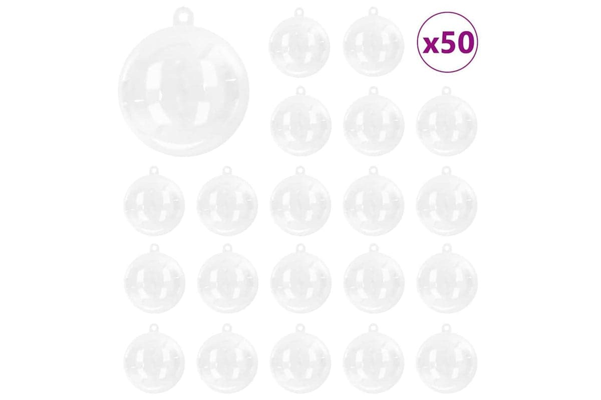 Vidaxl Christmas Bauble Set 50 Pcs Transparent 5 Cm