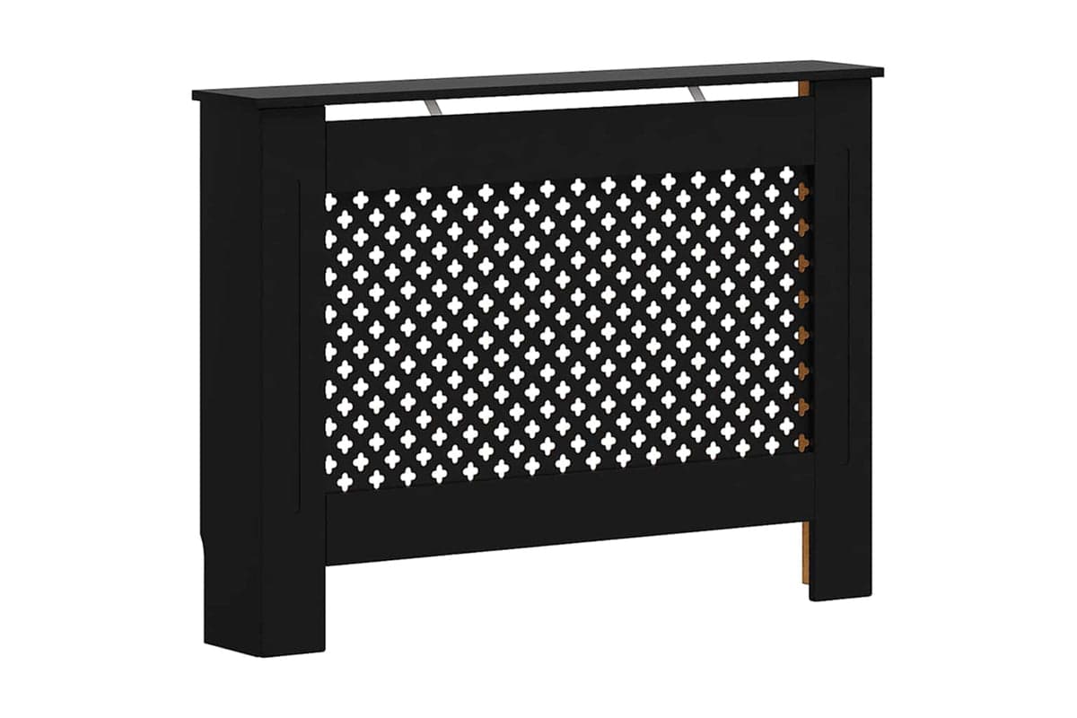 vidaXL Radiator Cover Black 112x19x81.5cm Mdf