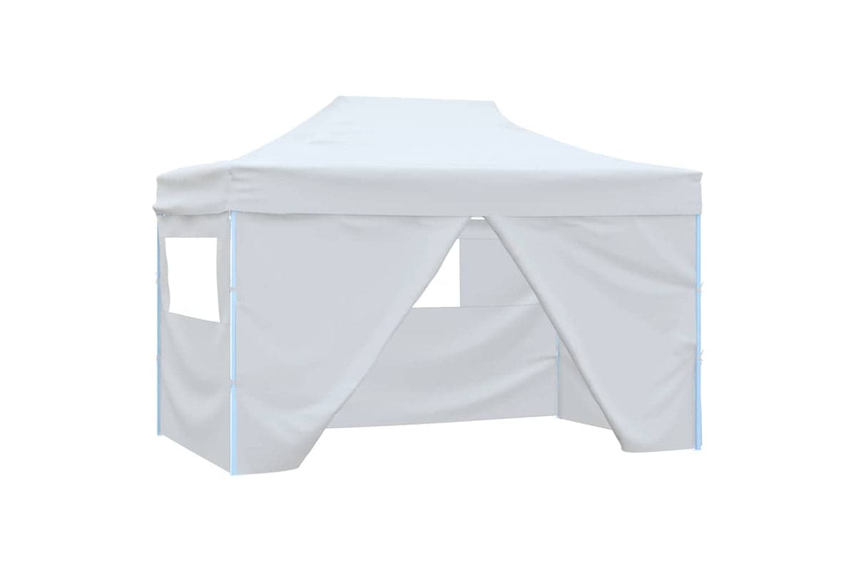 Vidaxl Professional Folding Party Tent With 4 Sidewalls 3x4 M Steel White