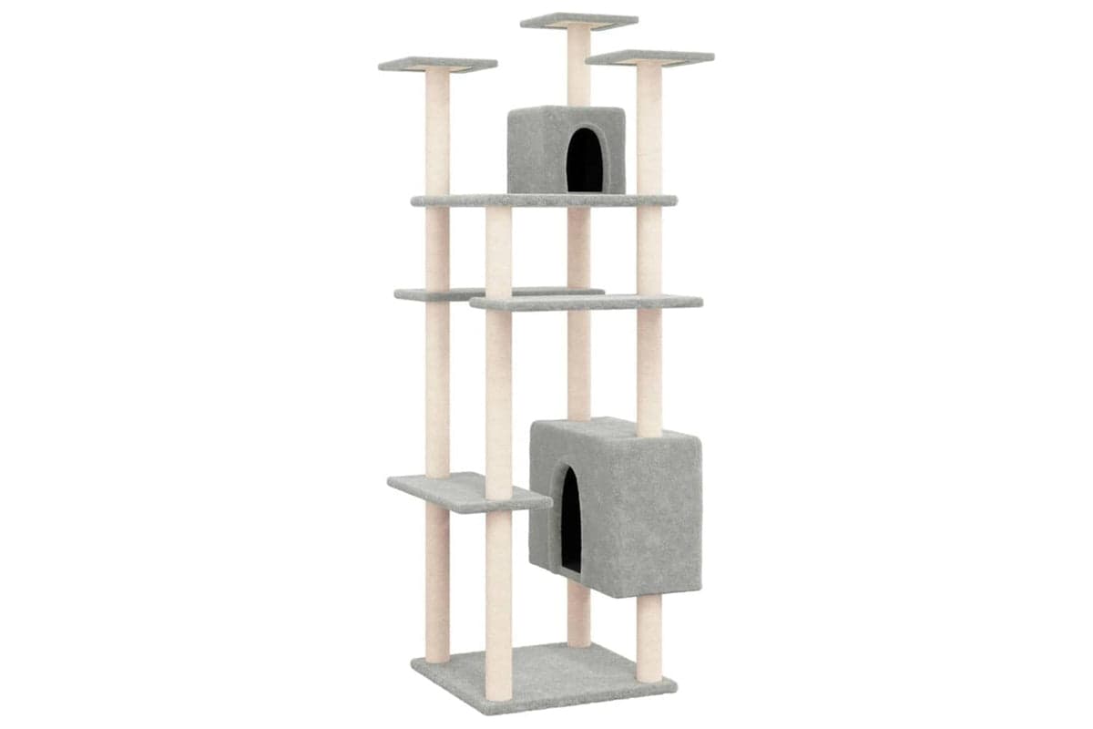 Vidaxl Cat Tree With Sisal Scratching Posts Light Grey 162 Cm