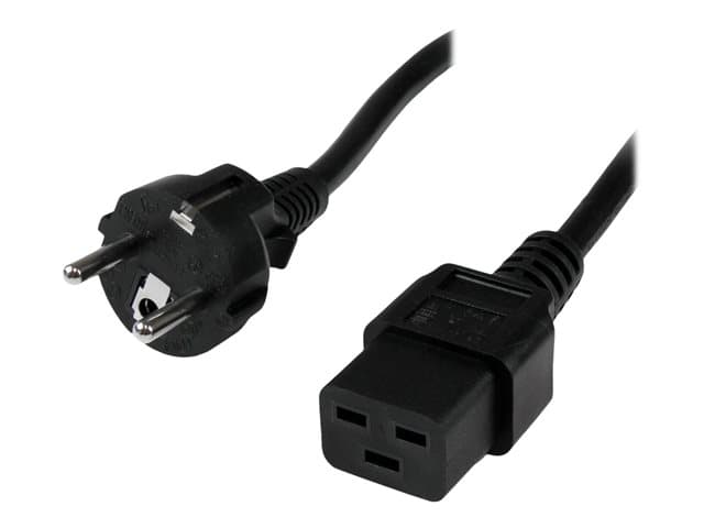 STARTECH.COM - StarTech 2m (6ft) Computer Power Cord, 16AWG, EU Schuko to C19 Power Cord, 16A 250V, Black Replacement AC Cord, TV/Monitor Power Cable, Schuko CEE 7/7 to IEC 60320 C19 Power Cord - PC Power Supply Cable - power cable - IEC 60320 C19 to power CEE 7/7 - 2 m