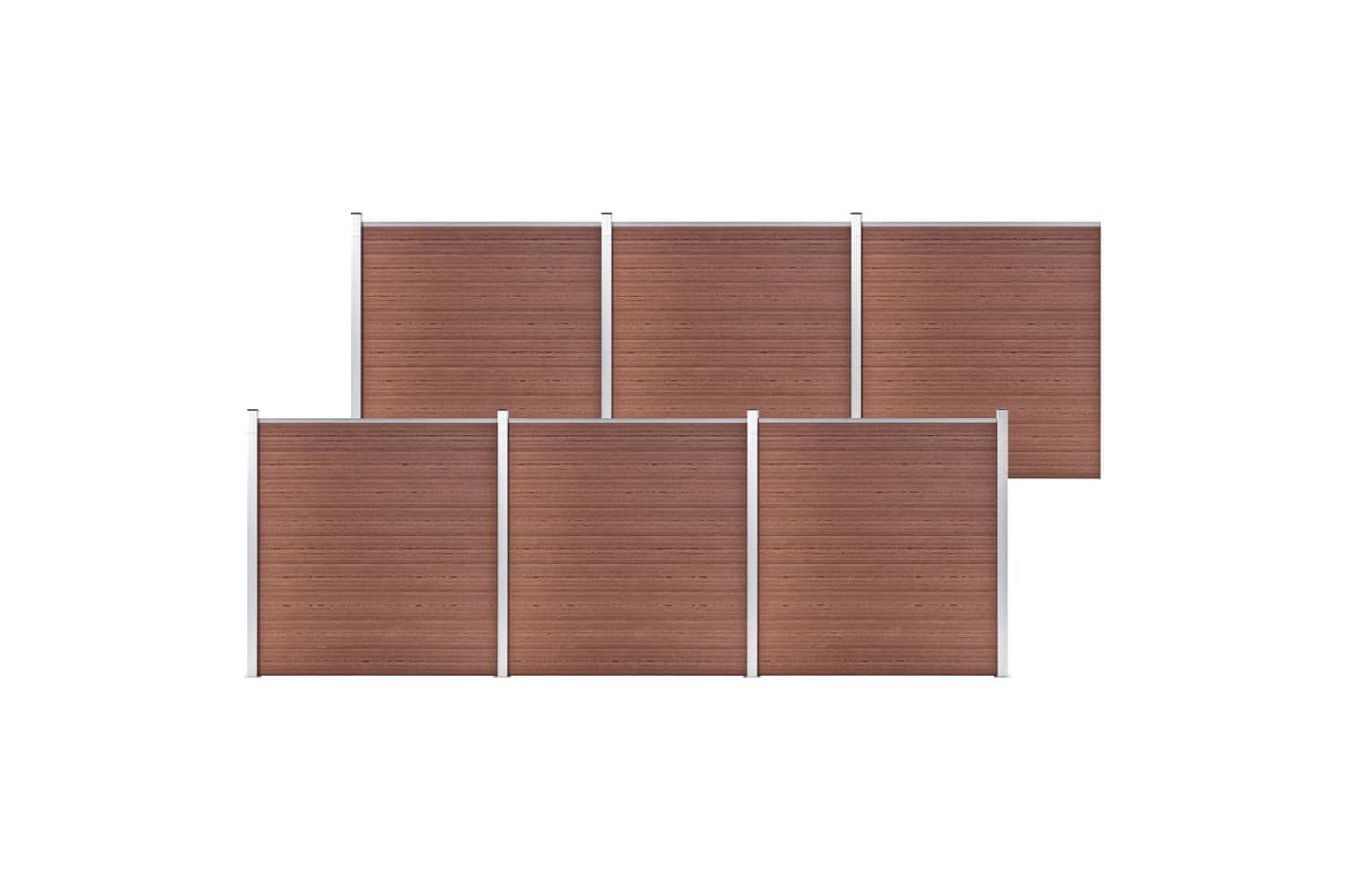 vidaXL 3053211 Garden Fence Wpc 1045x186cm Brown