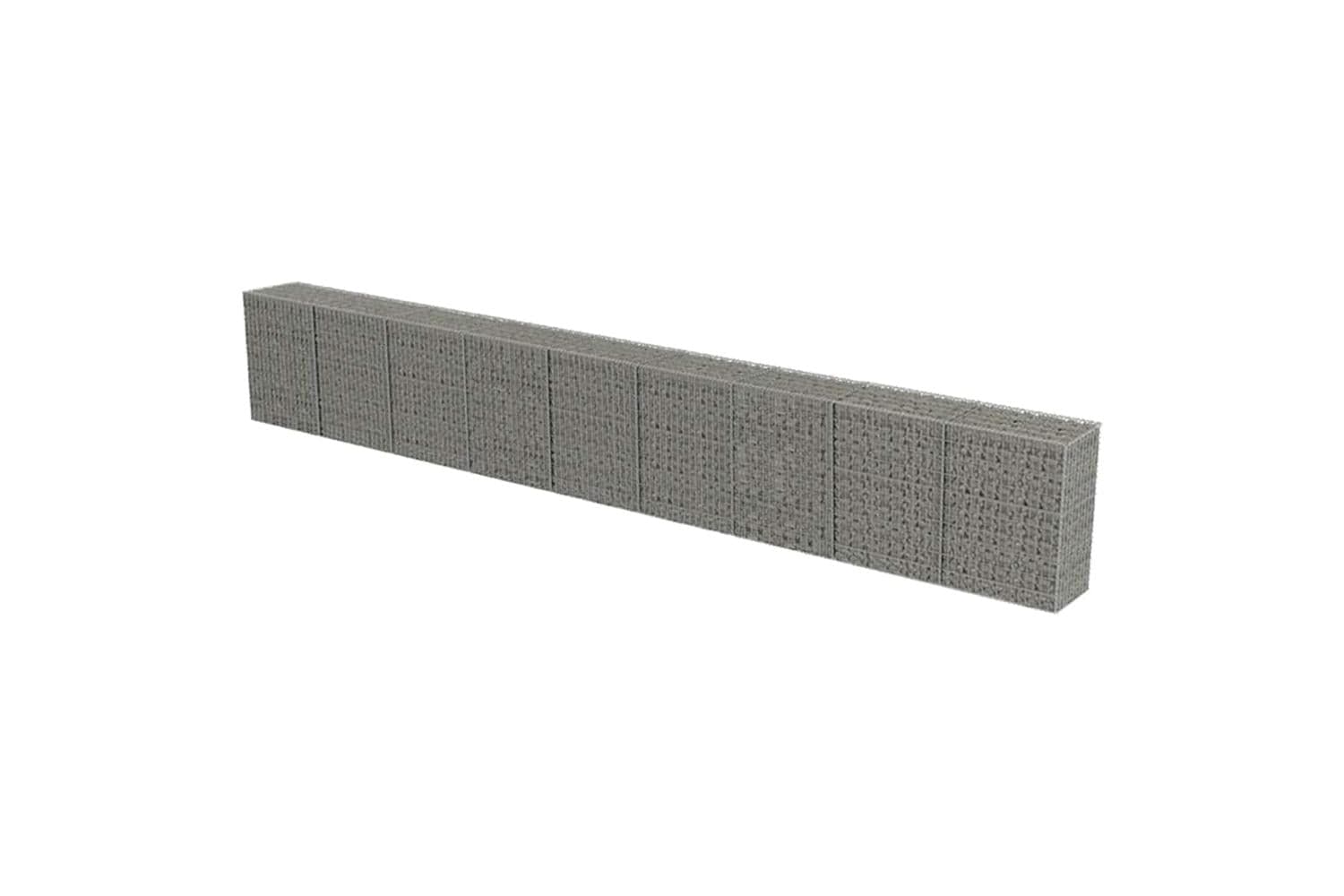 vidaXL 143588 Gabion Wall With Covers Galvanised Steel 900x50x100cm