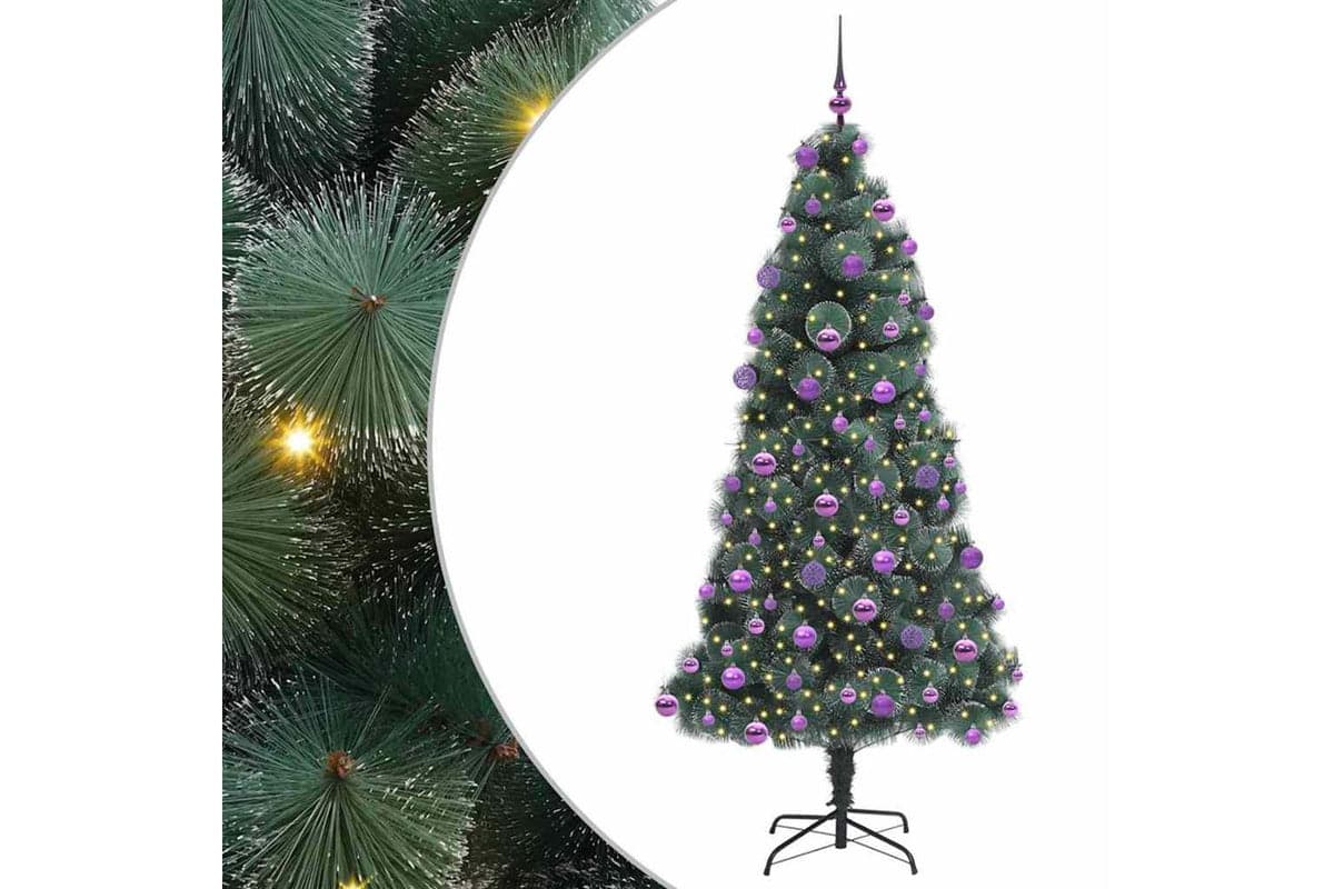 Vidaxl Artificial Pre-lit Christmas Tree With Ball Set Green 210 Cm