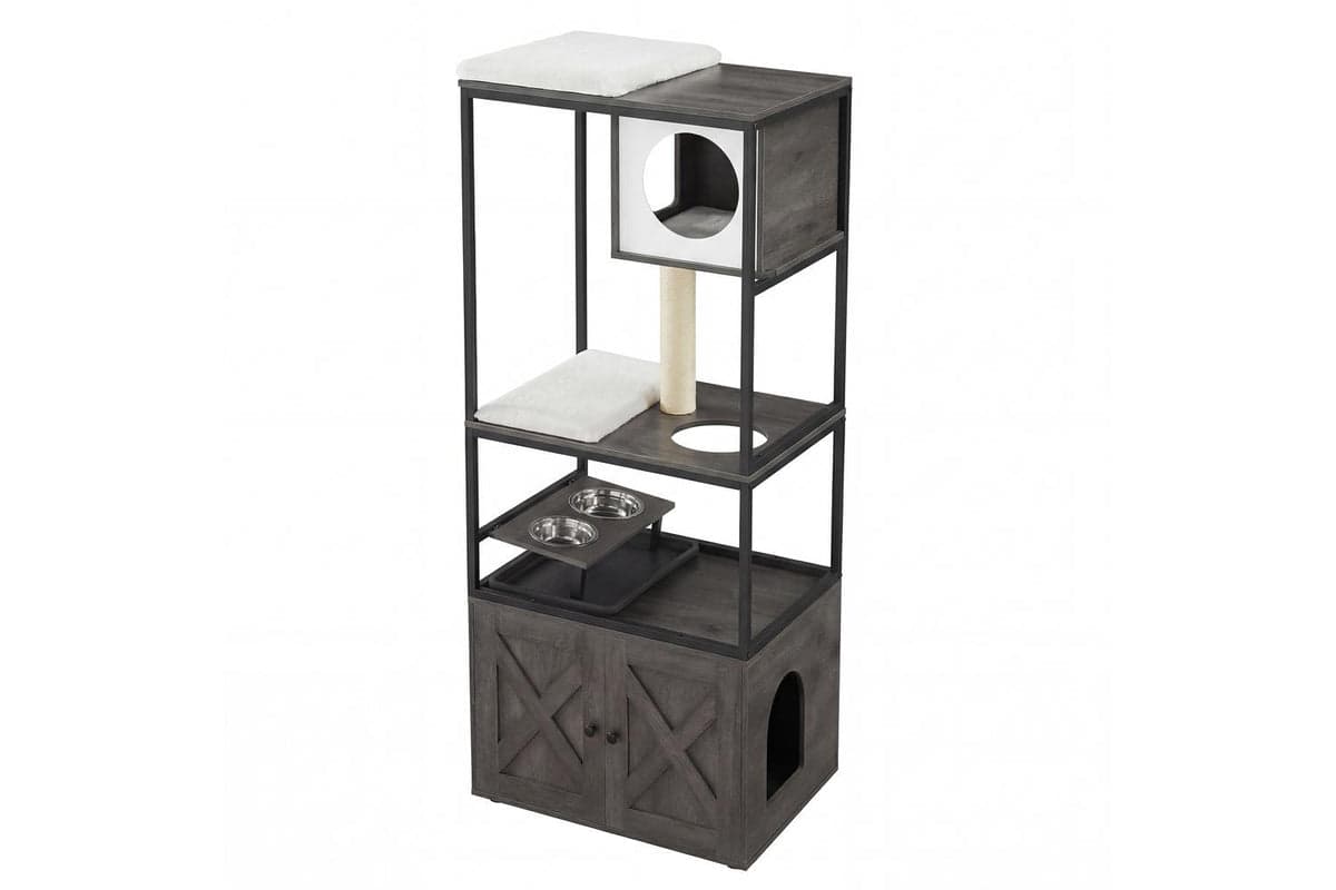 Feandrea Cat Tree | Cat Tree | Particleboard, Steel, Sisal, Plush | 57 X 50 X 146 Cm