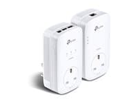 TP-LINK - TL-PA8033P KIT V4 - Starter Kit - powerline adapter kit 3-port switch - 1GbE, HomePlug AV (HPAV), HomePlug AV (HPAV) 2.0, IEEE 1901 - wall-pluggable - with TP-Link TL-PA8010P