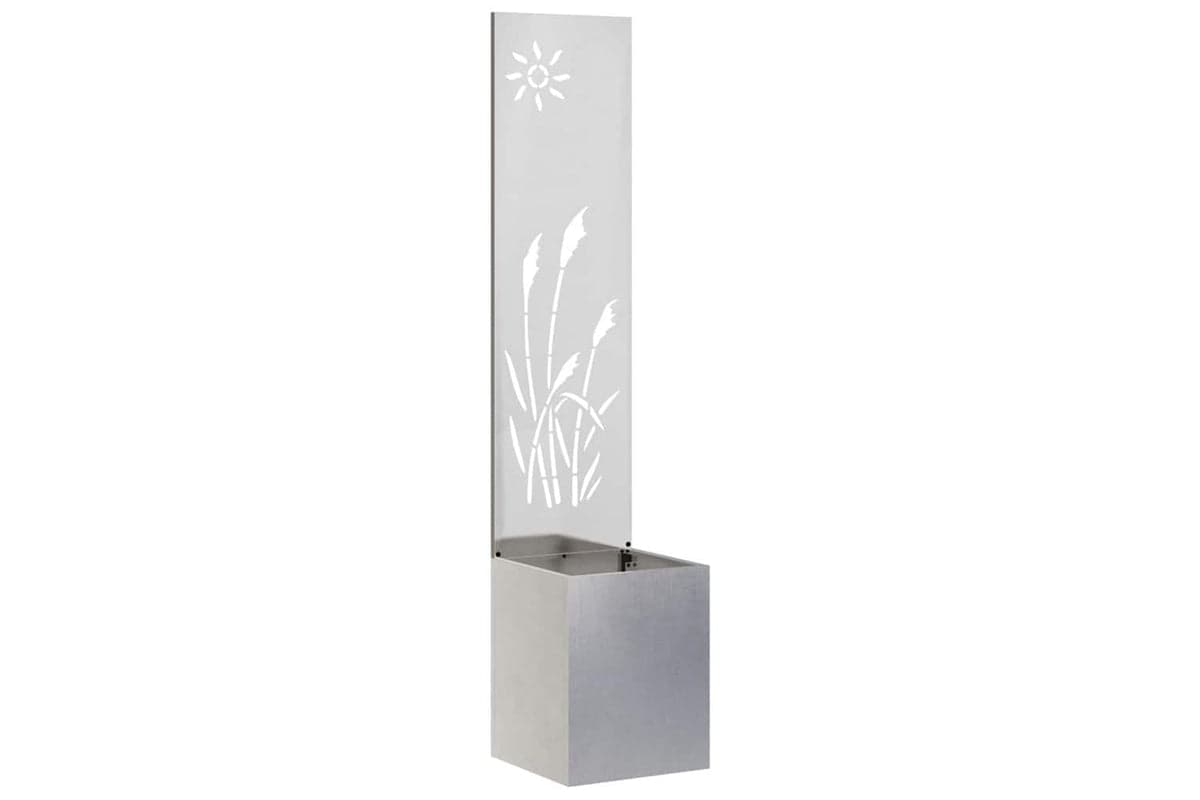 Garden Privacy Screen Sliver 32 X 140 Cm Stainless Steel