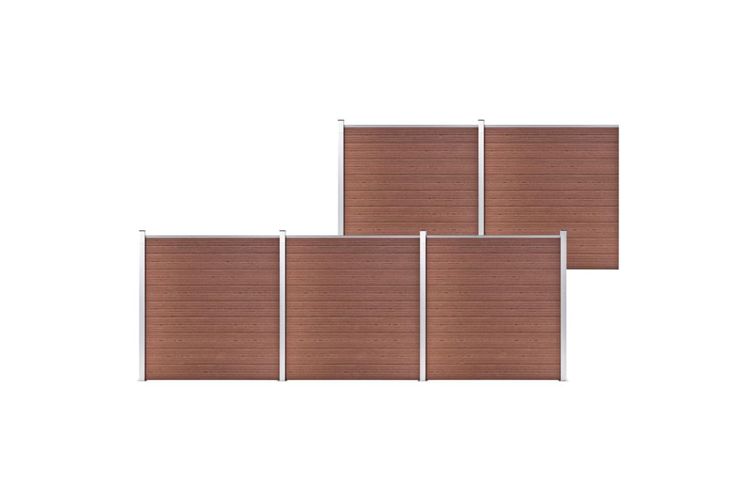 vidaXL 3053210 Garden Fence Wpc 872x186cm Brown