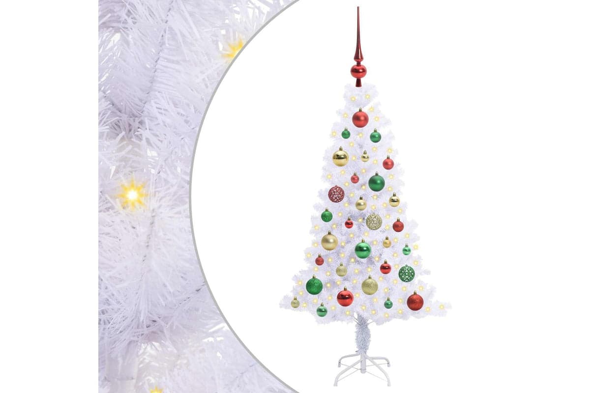 Vidaxl Artificial Christmas Tree With Stand White 120 Cm Pvc And Steel