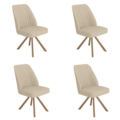 Logan Upholstered Swivel Dining Chair with Walnut Effect Legs