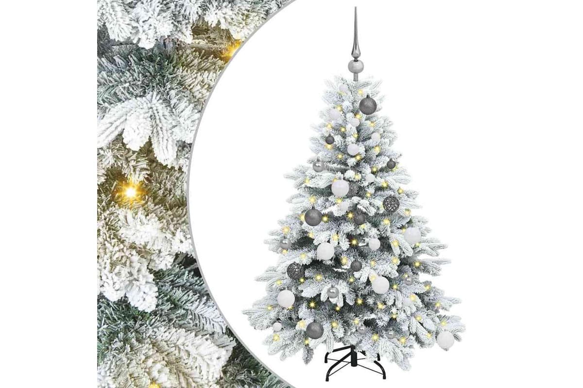 Vidaxl Artificial Christmas Tree With 150 Leds Green 120 Cm Pe And Pvc