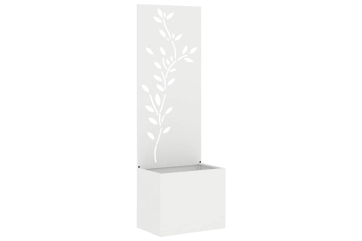Garden Privacy Screen White 50 X 140 Cm Cold-rolled Steel