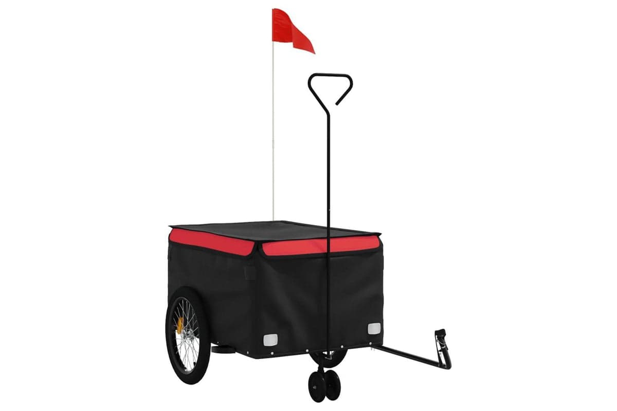 Vidaxl Bike Trailer Black And Red 45 Kg Iron