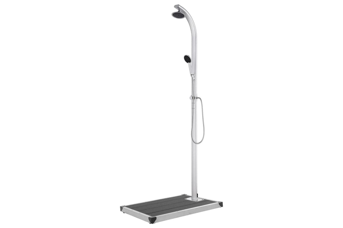 vidaXL 3070786 Garden Shower With Grey Base 220cm Aluminium