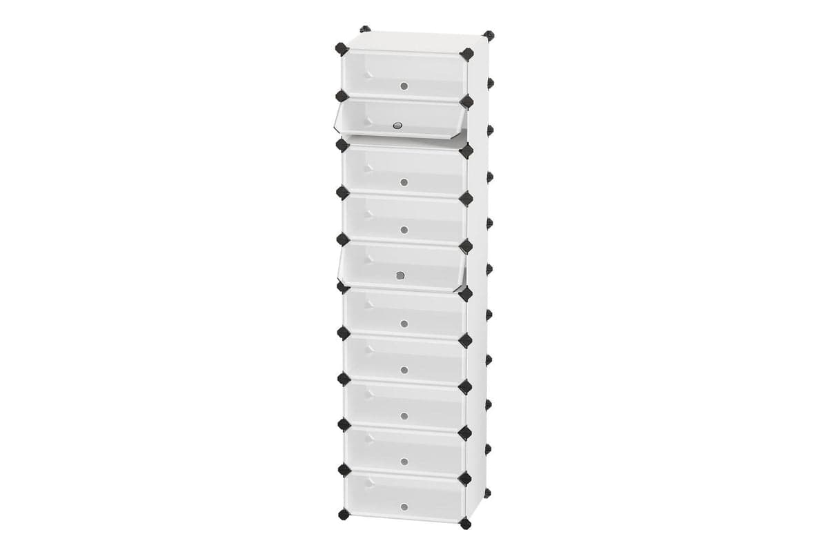 Songmics Shoe Rack | Shoe Storage Unit | Plastic & Metal | 10 Compartment