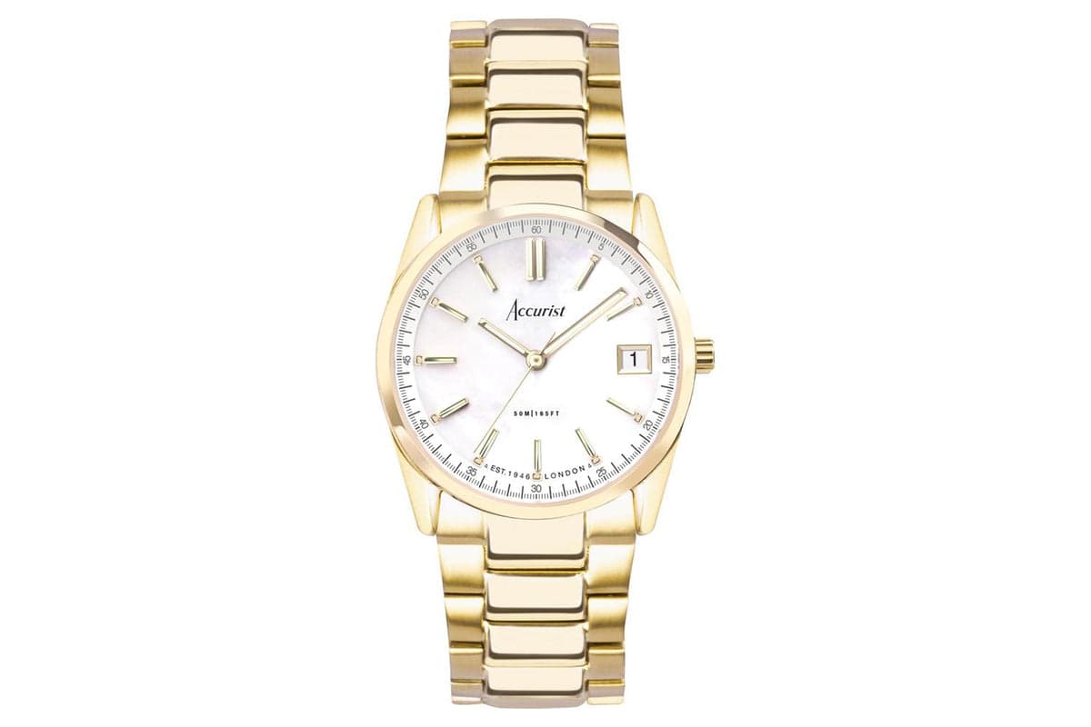 Accurist Everyday Ladies Watch | Gold Case & Stainless Steel Bracelet With White Dial | 30mm