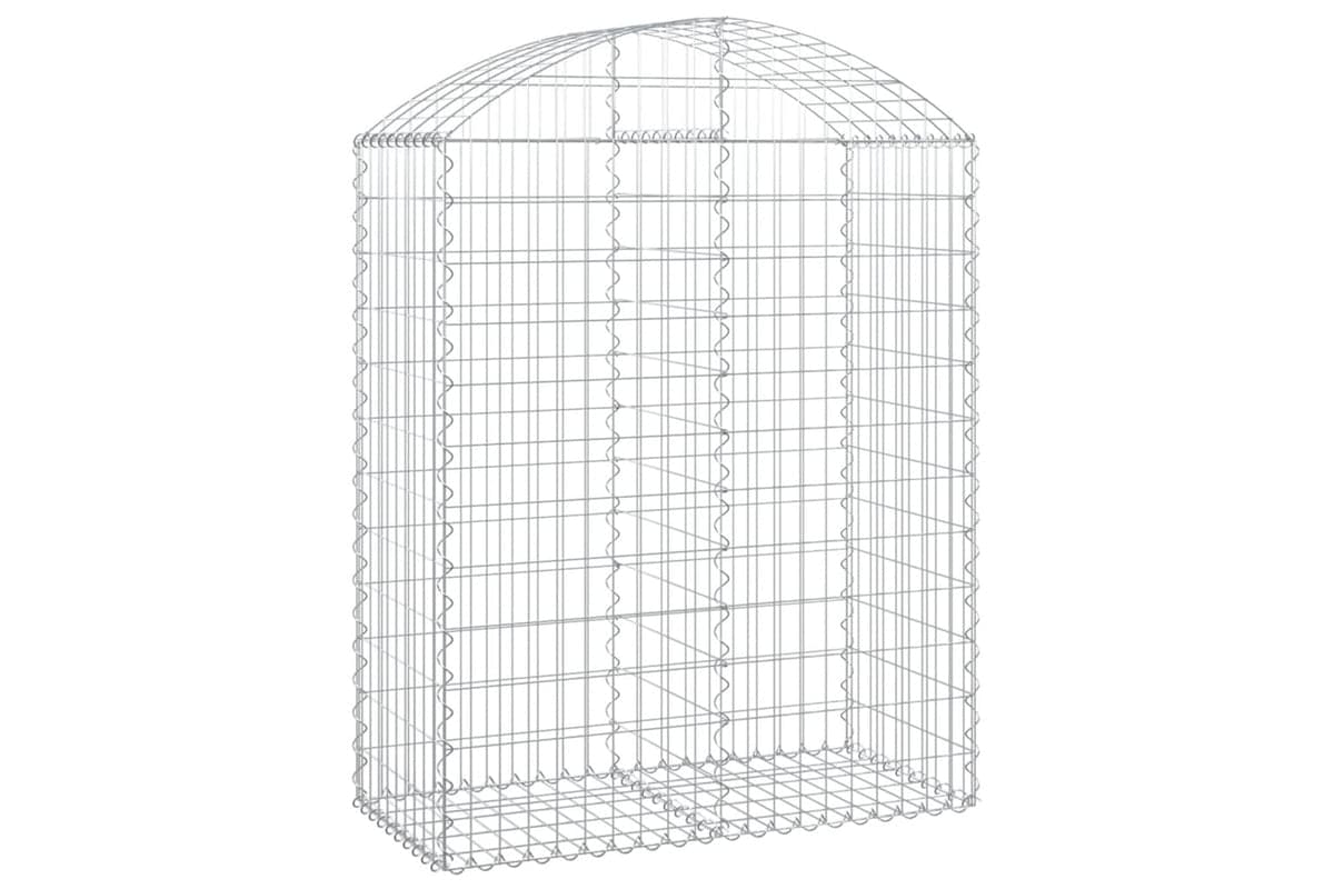 vidaXL 153436 Arched Gabion Basket 100x50x120/140cm Galvanised Iron