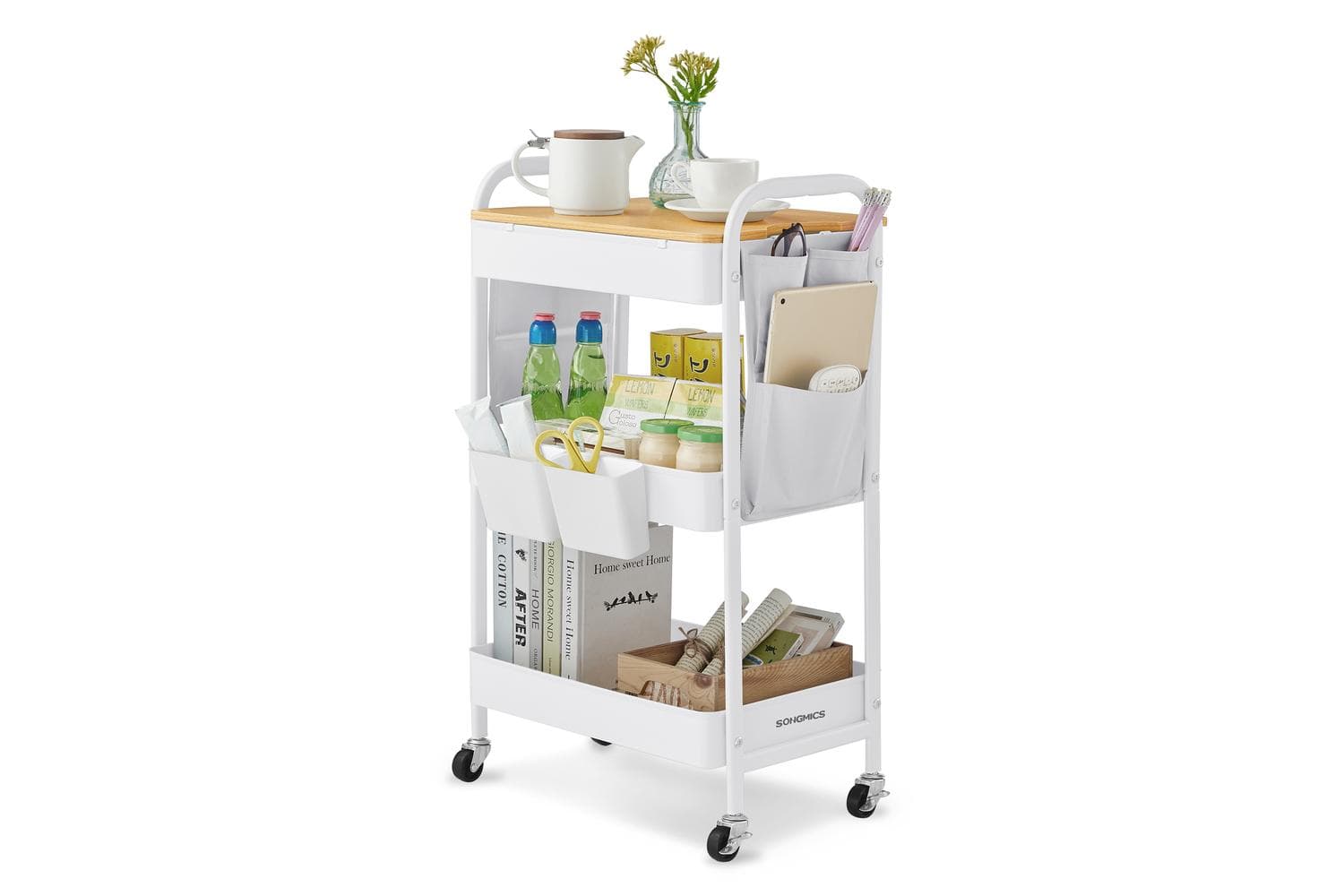 Storage Cart | Trolley | Steel And Mdf | 3-tier