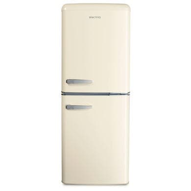 Refurbished 153 Litre 60/40 Retro Freestanding Fridge Freezer - Cream Total No Frost