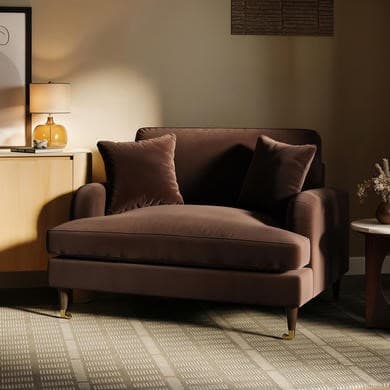 Brown Chenille Love Seat - Payton