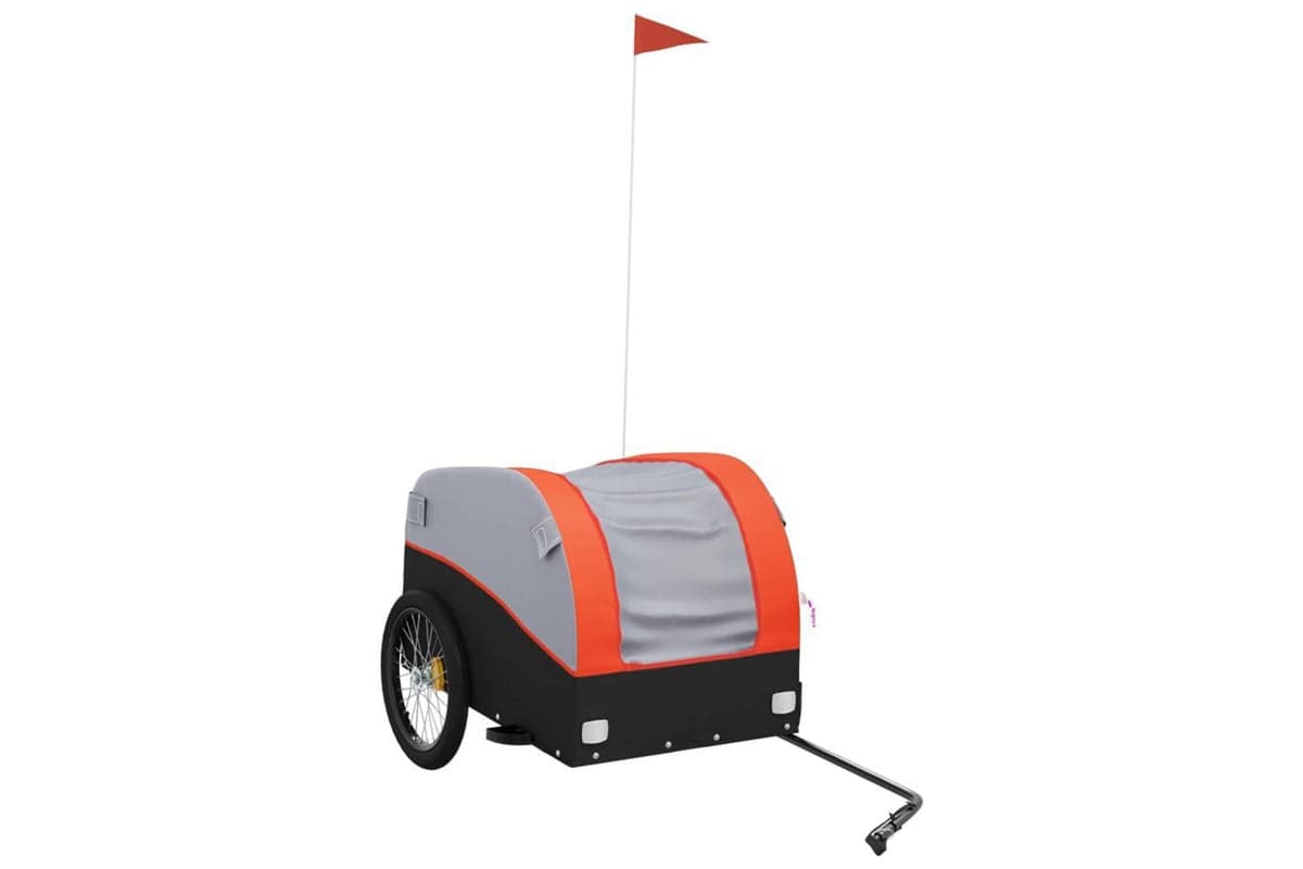 Vidaxl Bike Trailer Black And Orange 45 Kg Iron