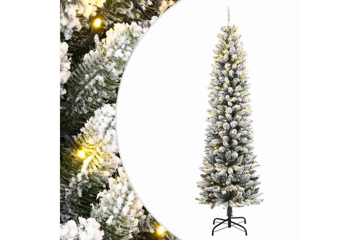 Vidaxl Artificial Christmas Tree 150 Leds And Flocked Snow 120 Cm