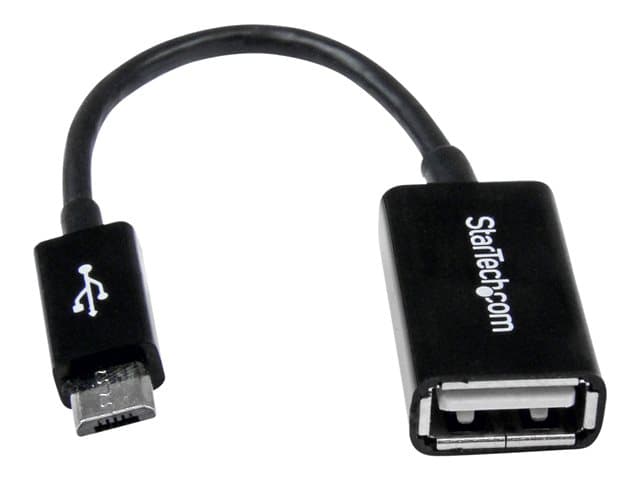 STARTECH.COM - StarTech 5in Micro USB to USB OTG Host Adapter - Micro USB Male to USB A Female On-The-GO Host Cable Adapter (UUSBOTG) - USB adapter - USB (F) to Micro-USB Type B (M) - USB 2.0 OTG - 12.7 cm - black - for P/N: ST4300U3C1, ST4300U3C1B
