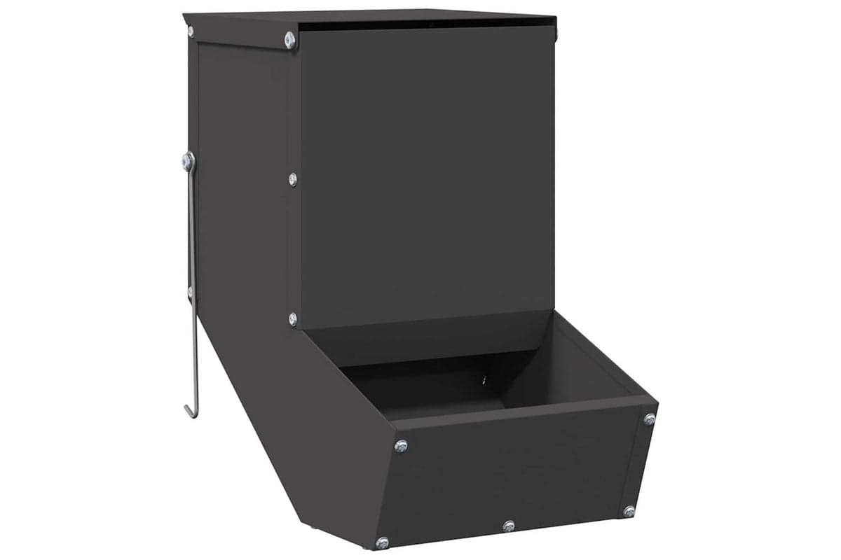 Vidaxl Rabbit Feeder Black 175 X 26 X 285 Cm Cold-rolled Steel