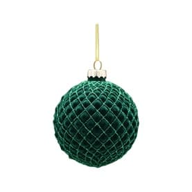 Flocked Pillow Design Glass Ball Tree Decoration 8cm